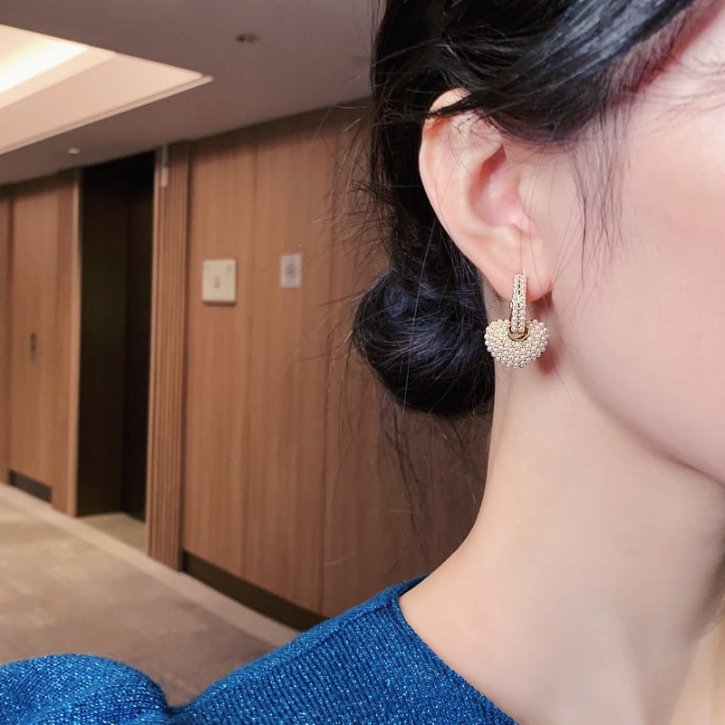 Boucles d'oreilles perles coeurs Yuli