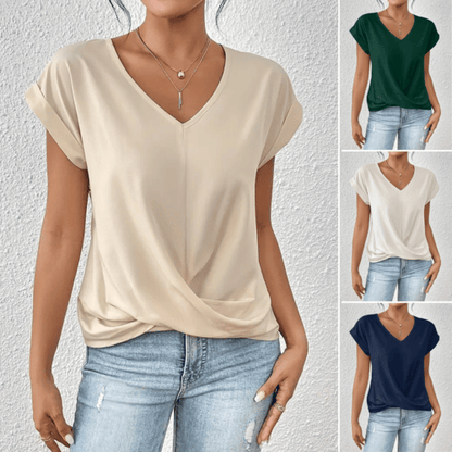 TARA – BLOUSE SIMPLE À COL EN V