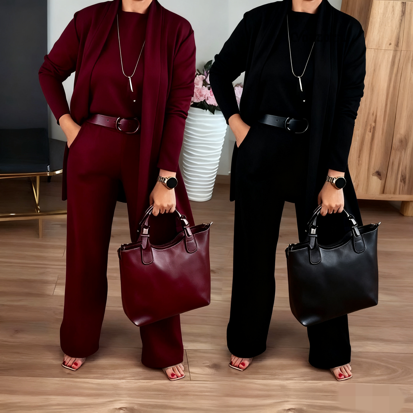 NATALIE - ENSEMBLE CLASSIQUE TROIS PIÈCES AVEC CARDIGAN