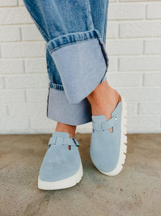 Marchelune Women's Boston Papillio Chunky Clog - Baby Blue