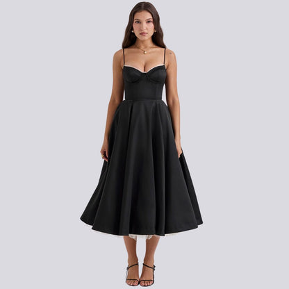 Kira | Robe longue trapèze élégante à col en V