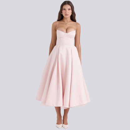 Kira | Robe longue trapèze élégante à col en V