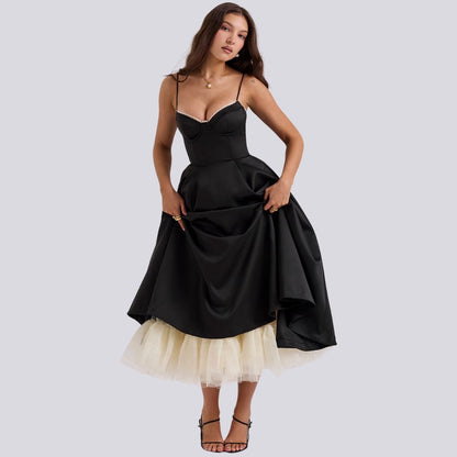 Kira | Robe longue trapèze élégante à col en V