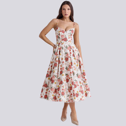 Kira | Robe longue trapèze élégante à col en V