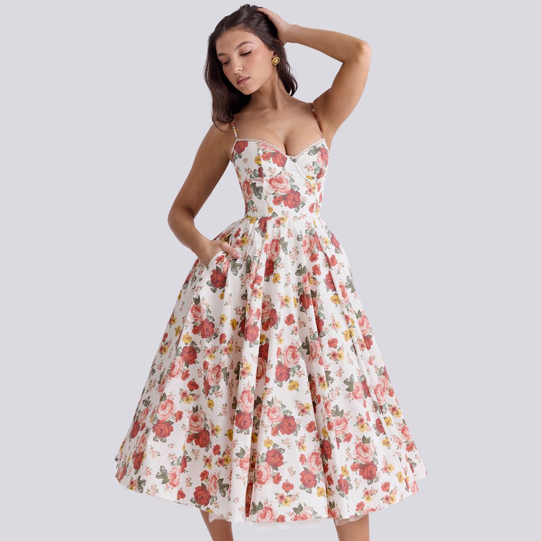 Kira | Robe longue trapèze élégante à col en V