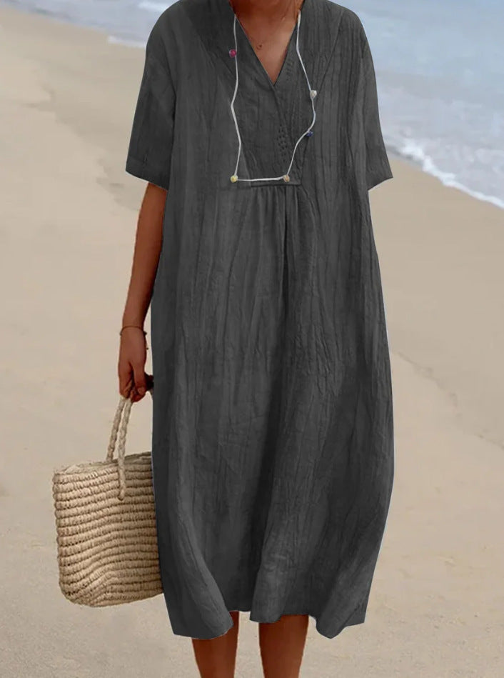 Léna | Robe d'été décontractée à col en V