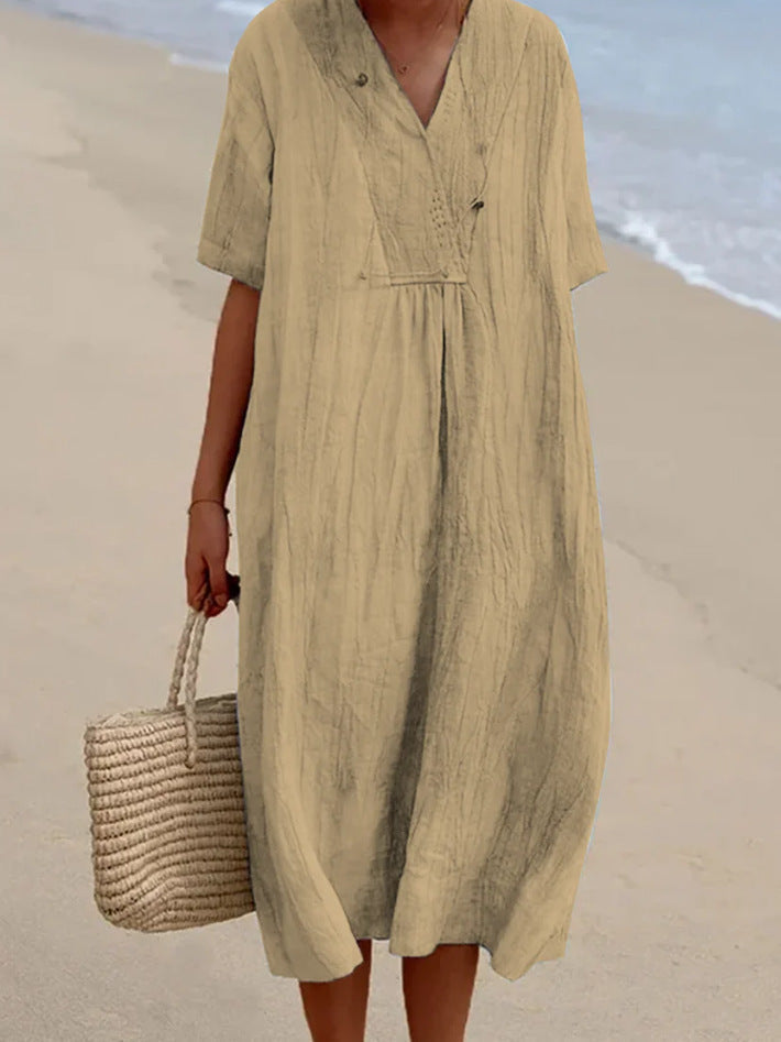 Léna | Robe d'été décontractée à col en V