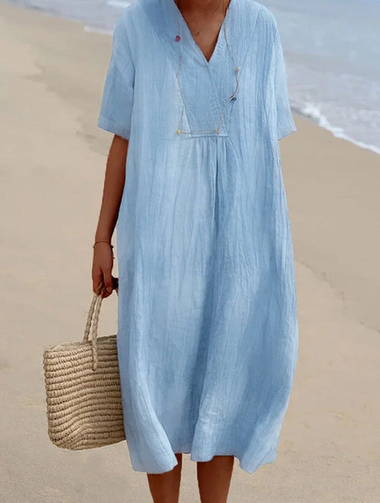 Léna | Robe d'été décontractée à col en V