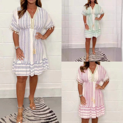 Gail™ - Robe bohème vintage à imprimé ethnique