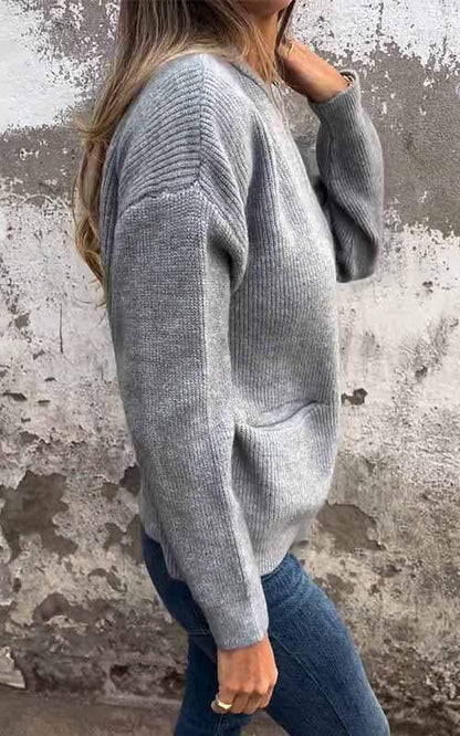 Odile™ - Veste tricotée en coton avec zip