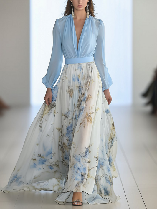Dolores - Robe longue éblouissante à imprimé floral