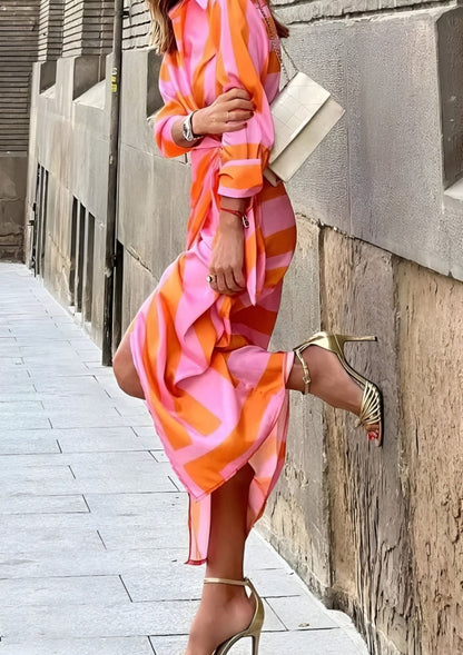 Amélie | Robe portefeuille rayée