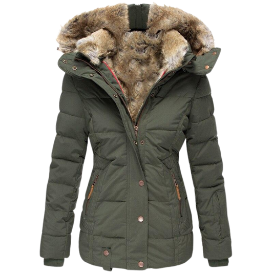 ADELINA - MANTEAU EN FOURRURE DÉCONTRACTÉ AVEC CAPUCHE
