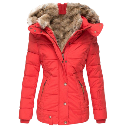 ADELINA - MANTEAU EN FOURRURE DÉCONTRACTÉ AVEC CAPUCHE