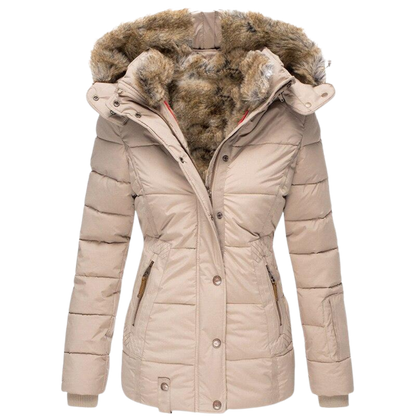 ADELINA - MANTEAU EN FOURRURE DÉCONTRACTÉ AVEC CAPUCHE