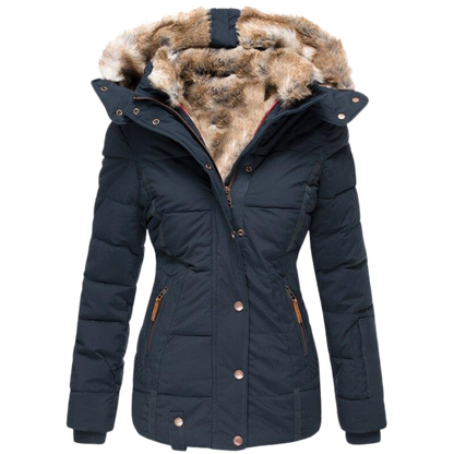 ADELINA - MANTEAU EN FOURRURE DÉCONTRACTÉ AVEC CAPUCHE