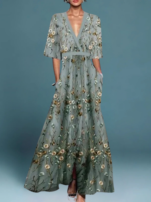 Matthia™ | Robe longue florale élégante