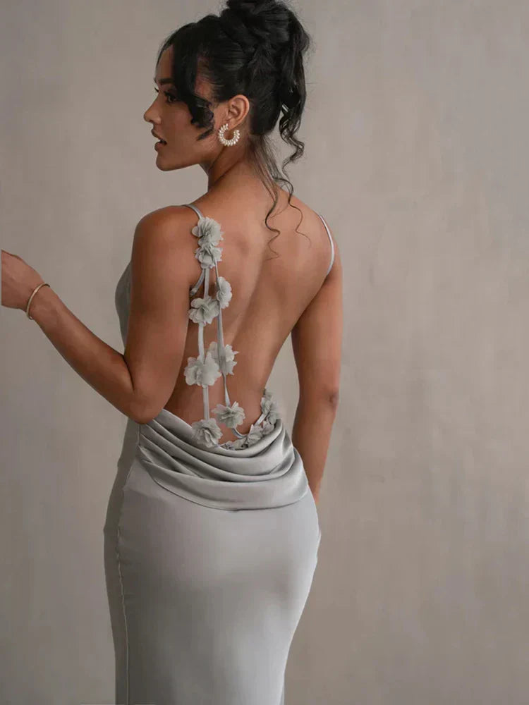 Romina™ | Robe longue fleurie dos nu