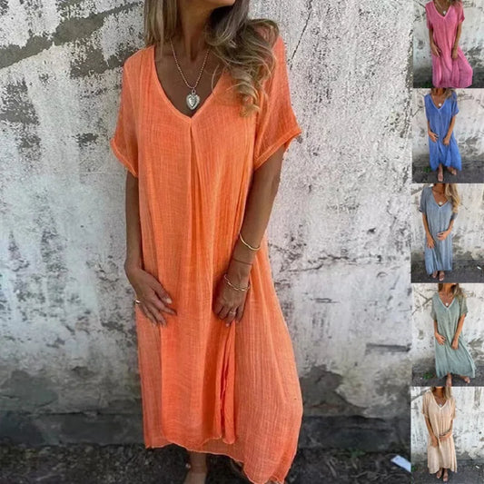 Gina™ | Robe d'été ample élégante à col en V