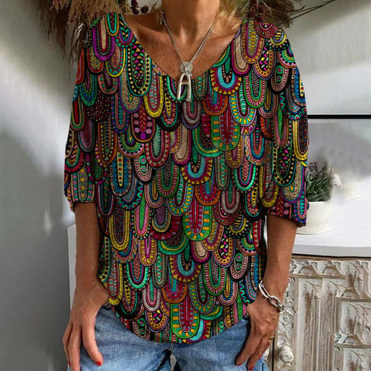 Clara™ | T-Shirt À Imprimé Abstrait Décontracté