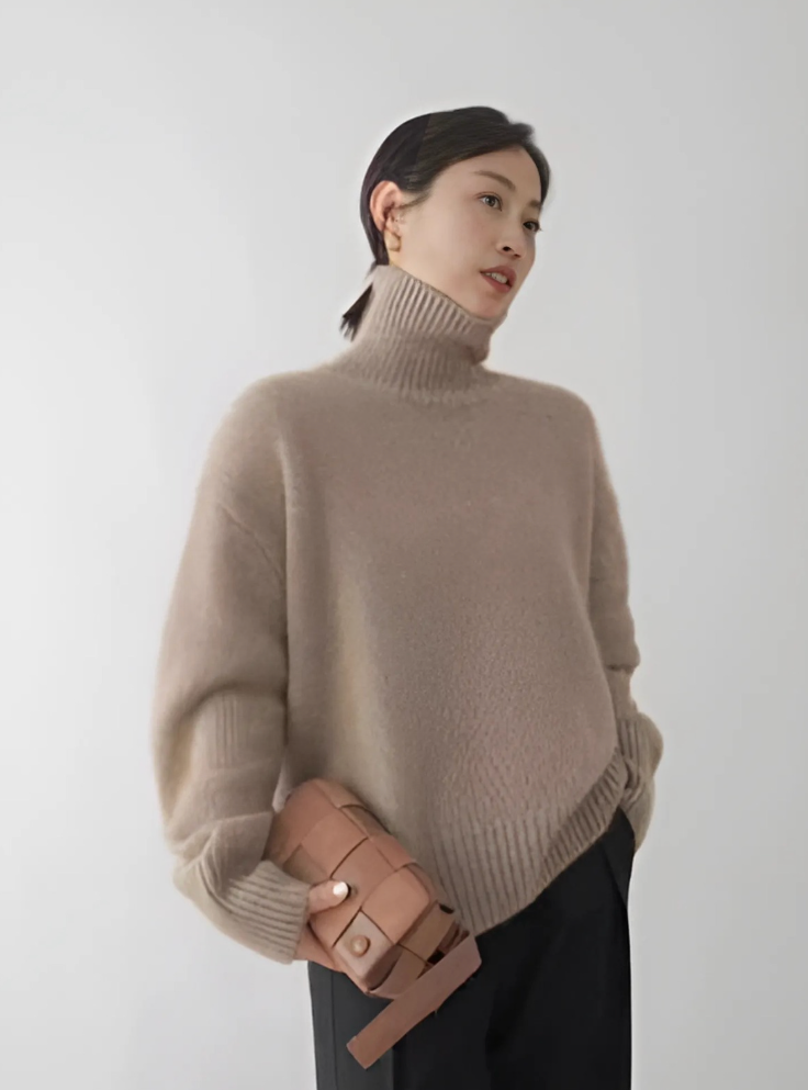 Lisette / Pull col roulé en cachemire