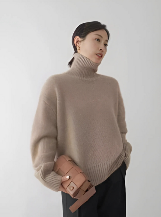 Lisette / Pull col roulé en cachemire