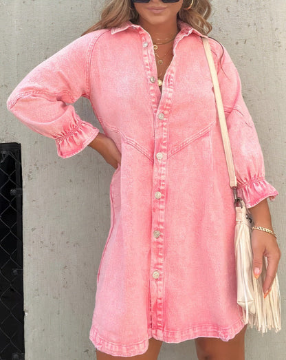 Downtown - Denim Dress with Long Sleeves