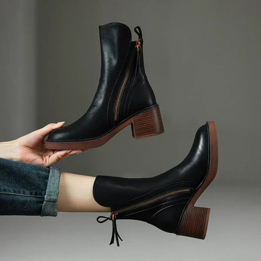 SIONNE - BOTTINES EN CUIR VÉRITABLE