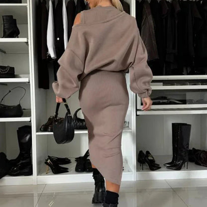 TRISHELLE - ENSEMBLE DE ROBE FENDUE CHIC URBAIN