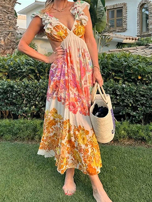 SOLERA - ROBE LONGUE FLEURIE CHIC