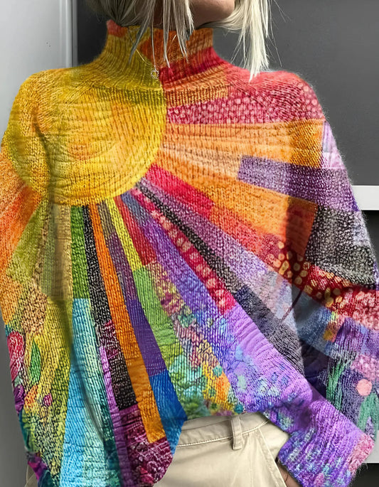 Jytte - Pull à col roulé coloré et joyeux