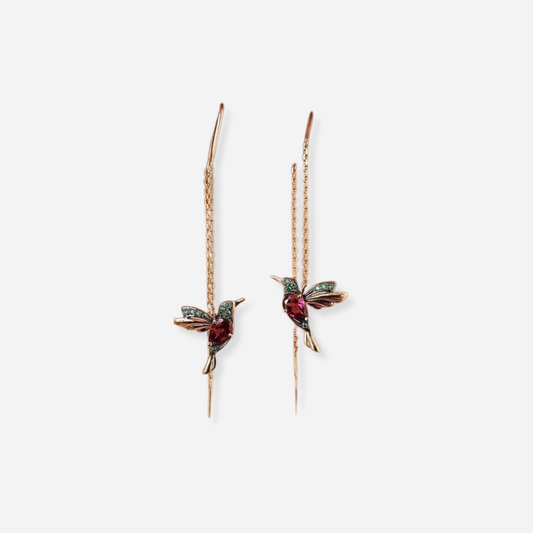 Boucles d'oreilles design colibri