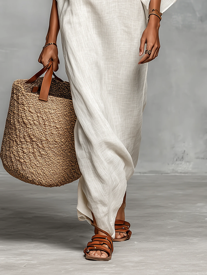 Aveline™ | Robe maxi à épaules dénudées avec manches chauve-souris