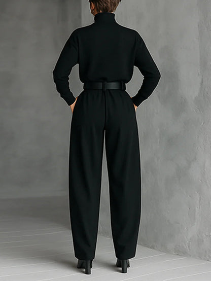 Lisa™ | Ensemble de 2 pièces noir avec ceinture