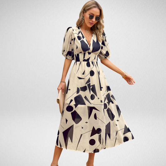 Irmelin | Robe élégante à imprimé géométrique