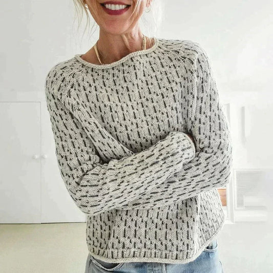 Otilia® - Pull gris élégant à encolure bateau
