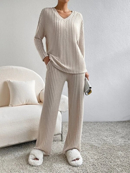 Lucie® - Pantalon et pull en maille pour femme