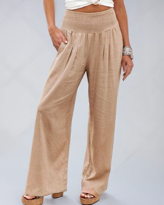 Lily Pantalon de Plage Fluide avec Jambes Larges
