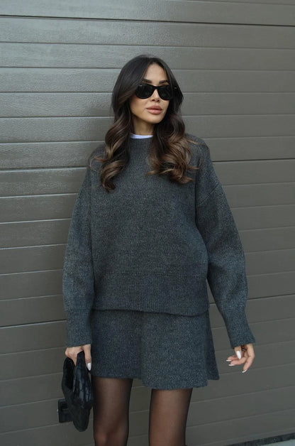 LEAH - KNIT SWEATER AND SKIRT SET