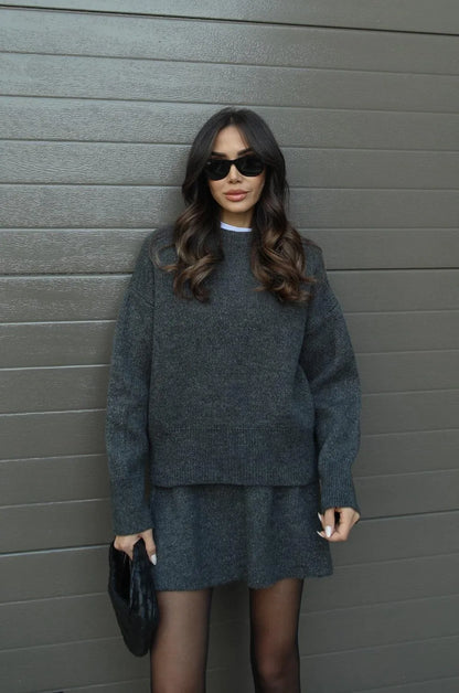 LEAH - KNIT SWEATER AND SKIRT SET