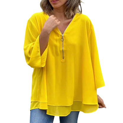 Heidi™ - Haut doublé lisse à col en V