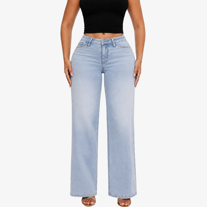 BootyLift™ BBL Mid-Low Rise Stretch Wide-Leg Jeans