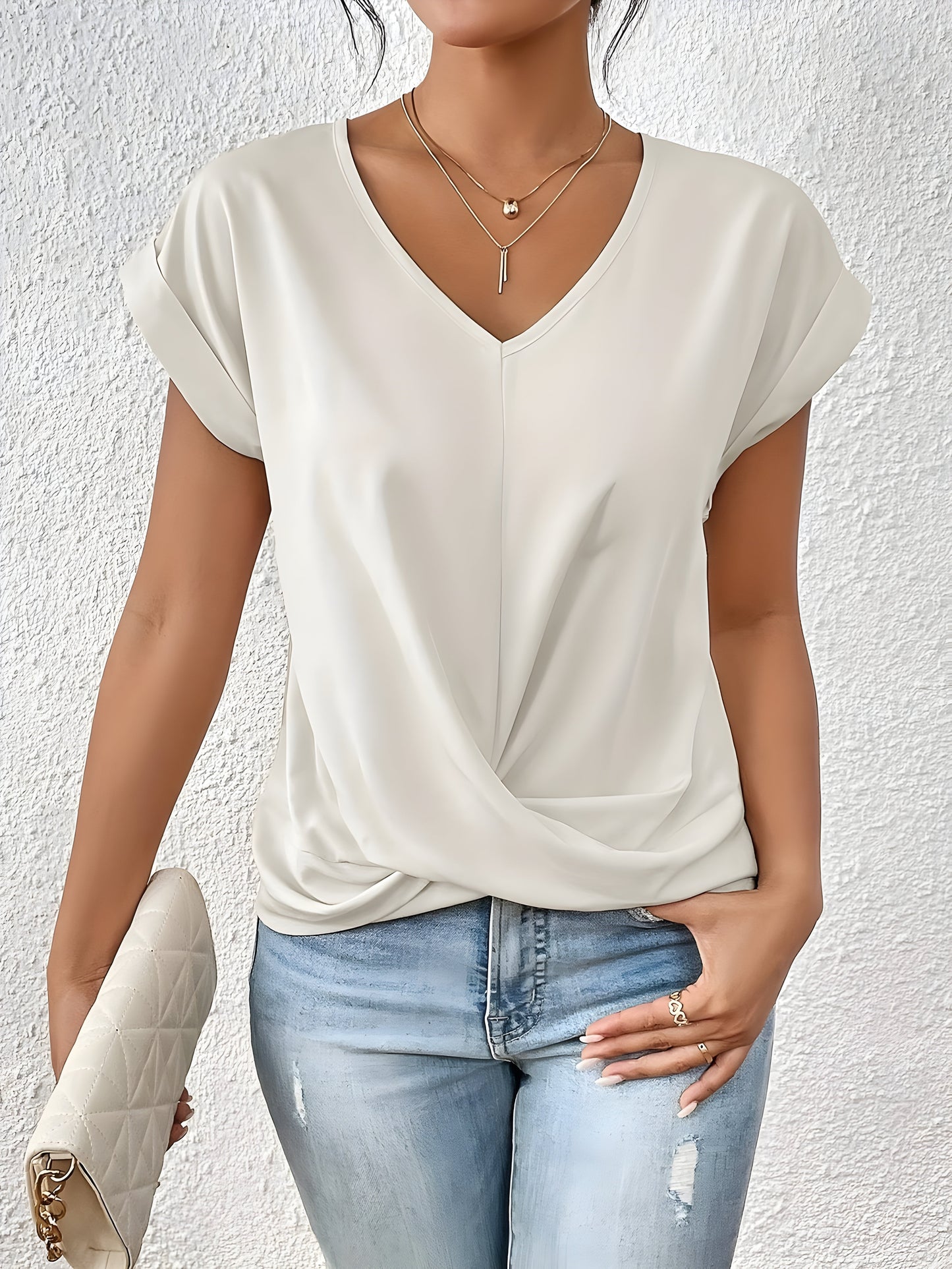 Elsa™ | T-shirt décontracté avec col en V