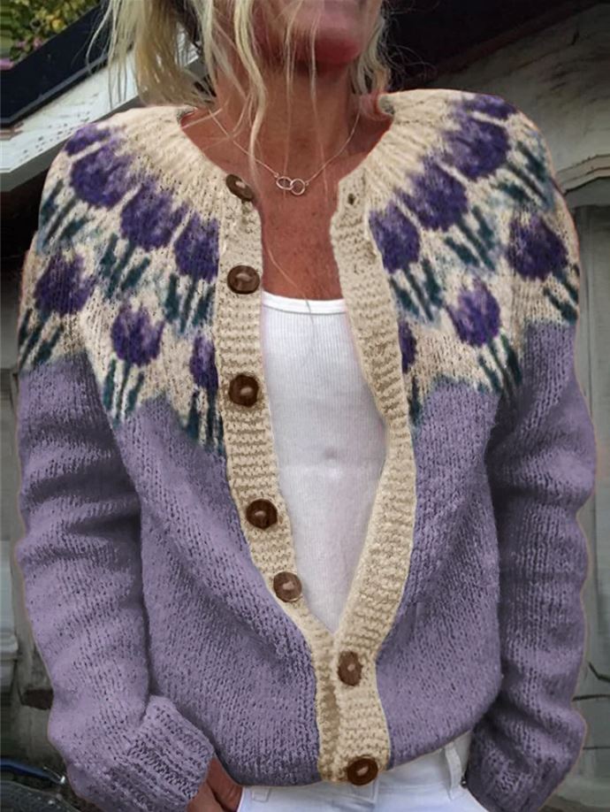 Keysha | Cardigan à motif fleuri