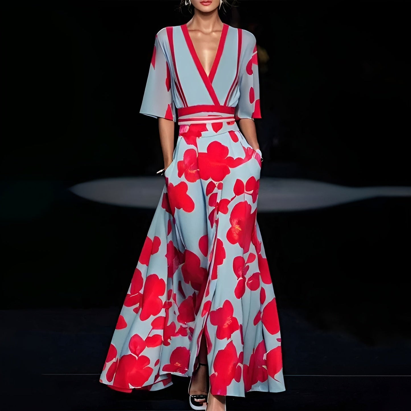 Dans la neige™ | Robe fleurie élégante