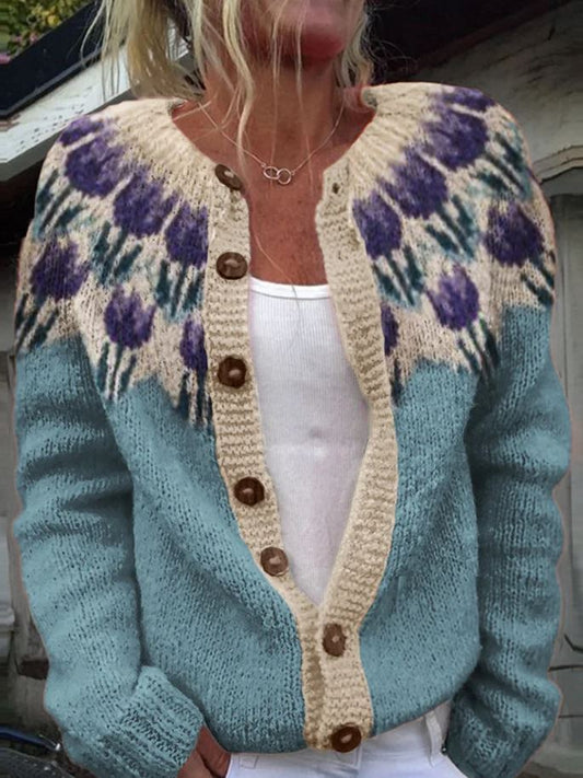 Keysha | Cardigan à motif fleuri