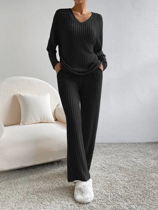 Lucie® - Pantalon et pull en maille pour femme