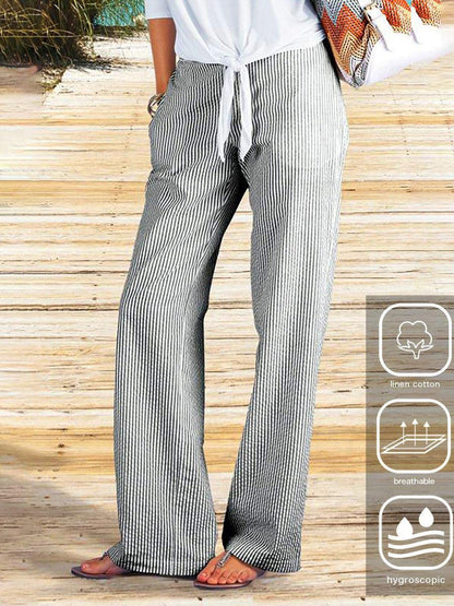 Pantalons à poches latérales rayés populaires