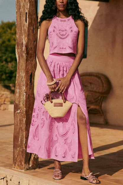 MÉLISSE - ENSEMBLE EN DENTELLE ROSE CHIC