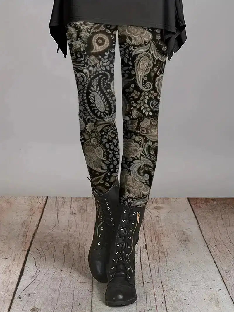 Pantalon noir imprimé abstrait